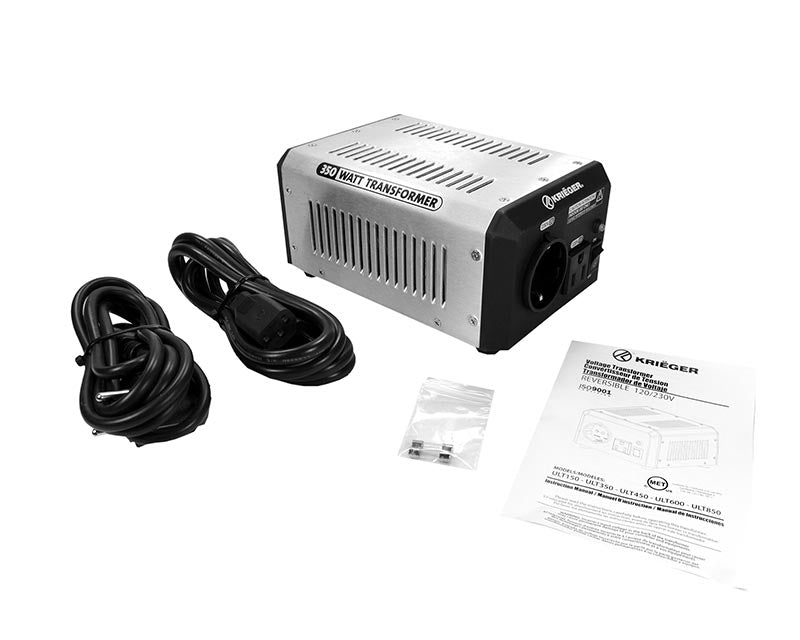 KRIËGER 350-Watt Voltage Transformer 120V to 230V AC outlet American European Step Up - Step Down Converter.