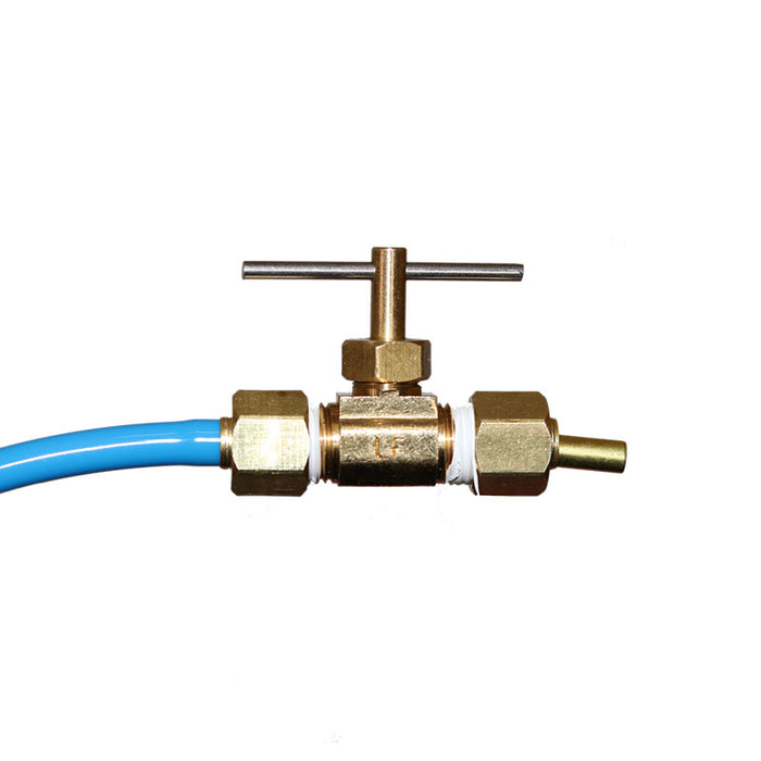 Close Up of shut off valve for a water tank, converted for water cooled drilling systems | Gunther Diamond Tools.