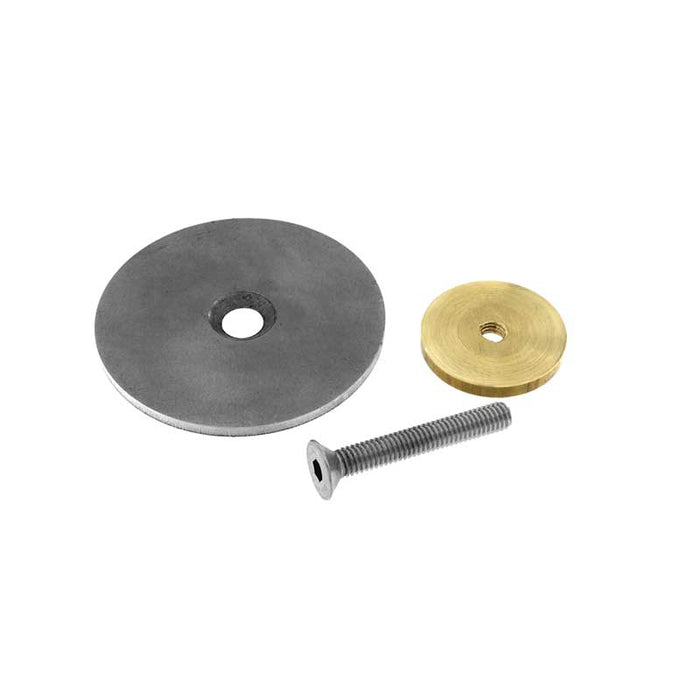 Individual parts of the metal plate for lapidary drill press