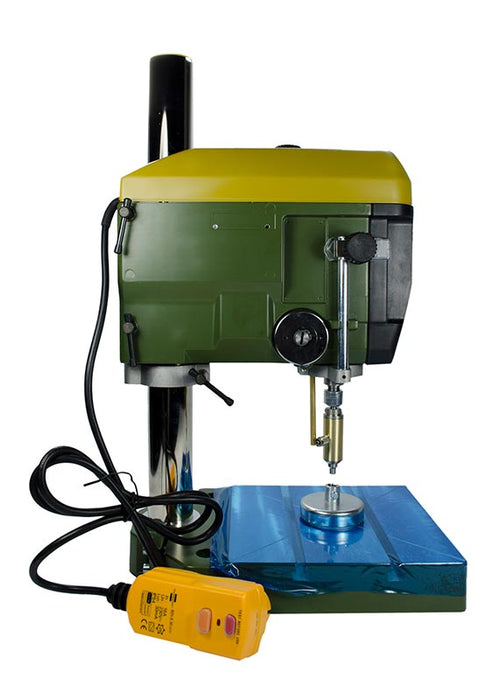 Right Facing View of the Proxxon Bench Top Drill Press for The Gunther Hobby Lapidary Drilling System.