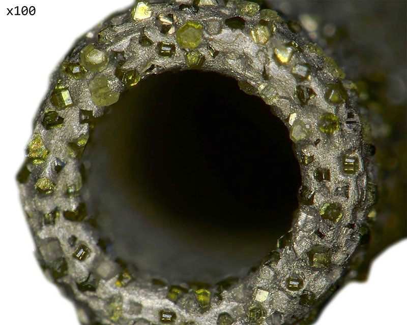 100 x Magnified View of a Gunther Diamond Core Lapidary Drill Bit